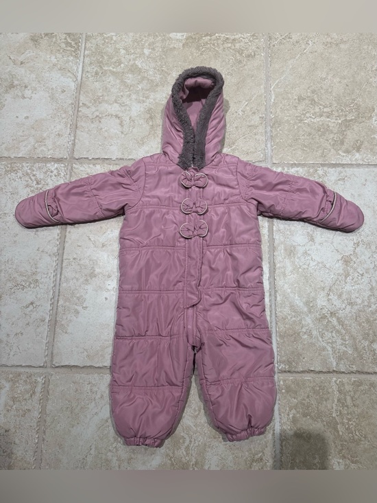 First Impressions Other - First Impressions Mauve Pink Infant Hooded Snowsuit with Plush Trim